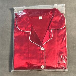 Red Women's Pajama Set Size Large